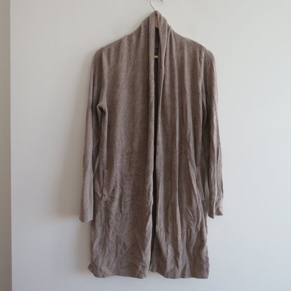BAREFOOT DREAMS CozyChic Ultra Lite Knit Duster Cardigan in Neutral Tan - Size S - Picture 2 of 15